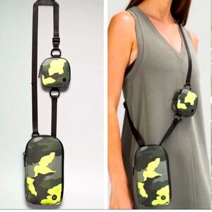 LULULEMON NWT MODULAR PHONE CROSSBODY BAG HERITAGE CAMO NEO MINT MULTI